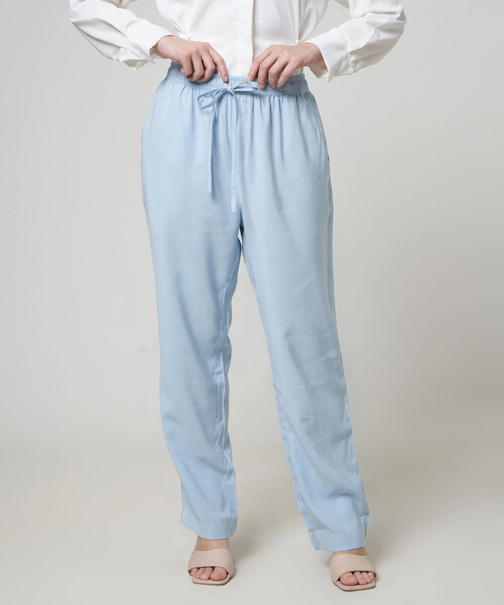 Dhoby Ghout Celana Panjang Wanita Avani Unisex Santai Polyno Silk Polos - Nuriyah