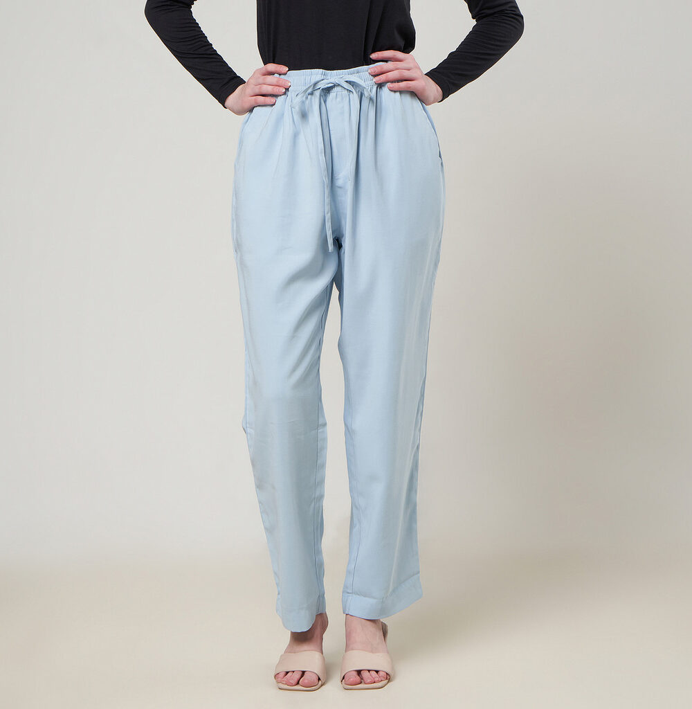 Dhoby Ghout Celana Panjang Wanita Avani Unisex Santai  Polyno Silk Polos - Zaina