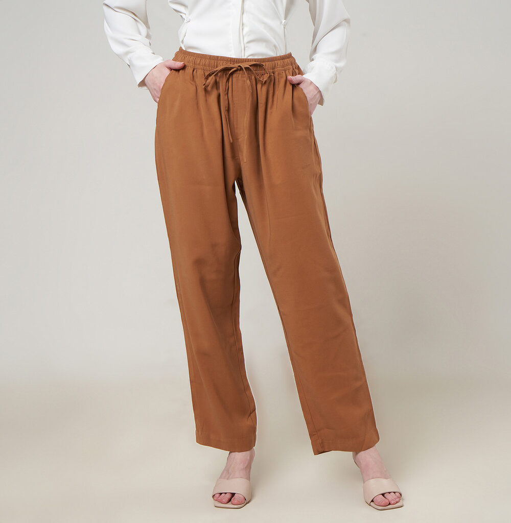 Dhoby Ghout Celana Panjang Wanita Avani Unisex Santai  Polyno Silk Polos - Samiha