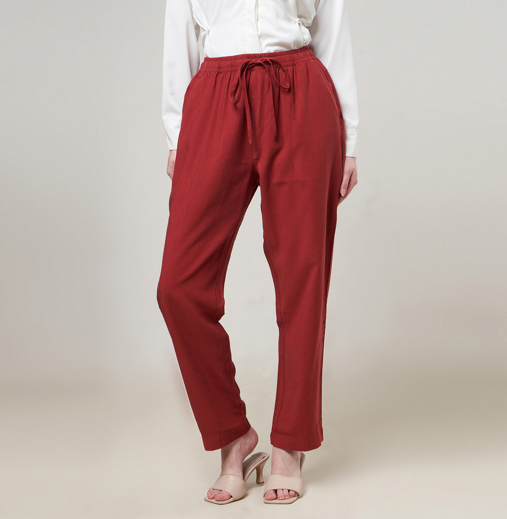 Dhoby Ghout Celana Panjang Wanita Avani Unisex Santai  Polyno Silk Polos - Nurlina