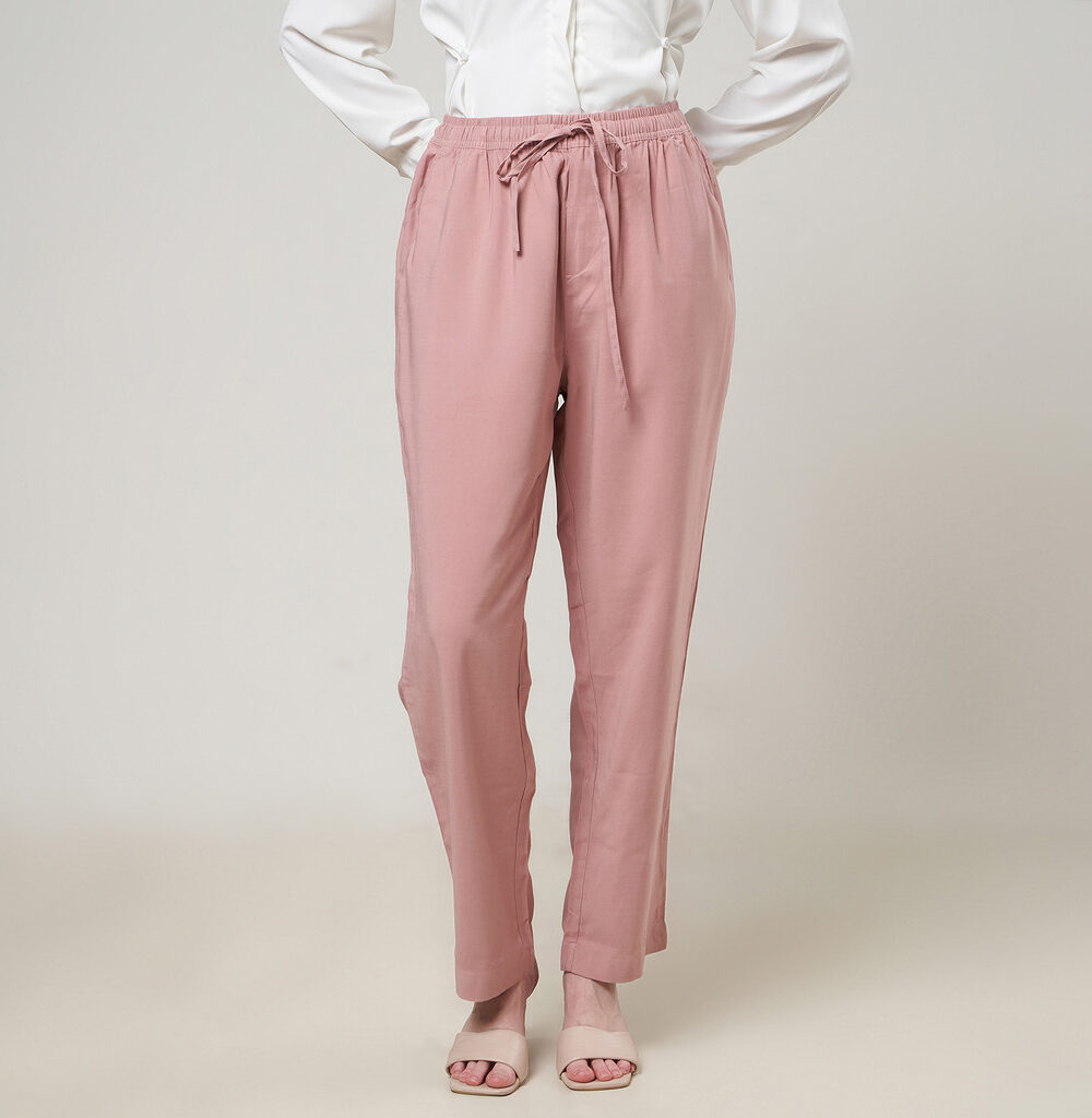 Dhoby Ghout Celana Panjang Wanita Avani Unisex Santai  Polyno Silk Polos - Maryam