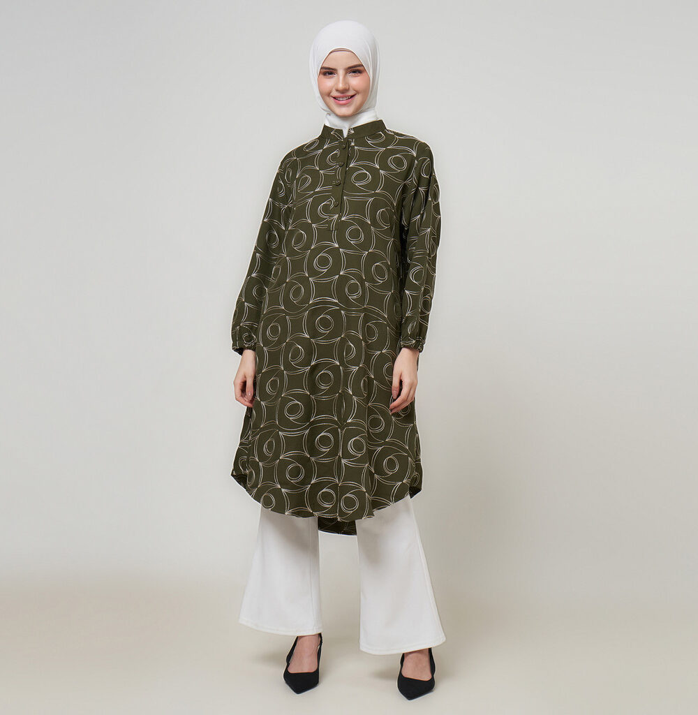 Dhoby Ghout Tunik Panjang Premium Wanita Muslim Modern All Size Kancing Depan - Qudrah