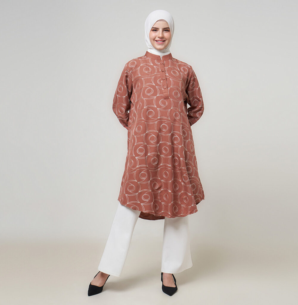 Dhoby Ghout Tunik Panjang Premium Wanita Muslim Modern All Size Kancing Depan - Daliya